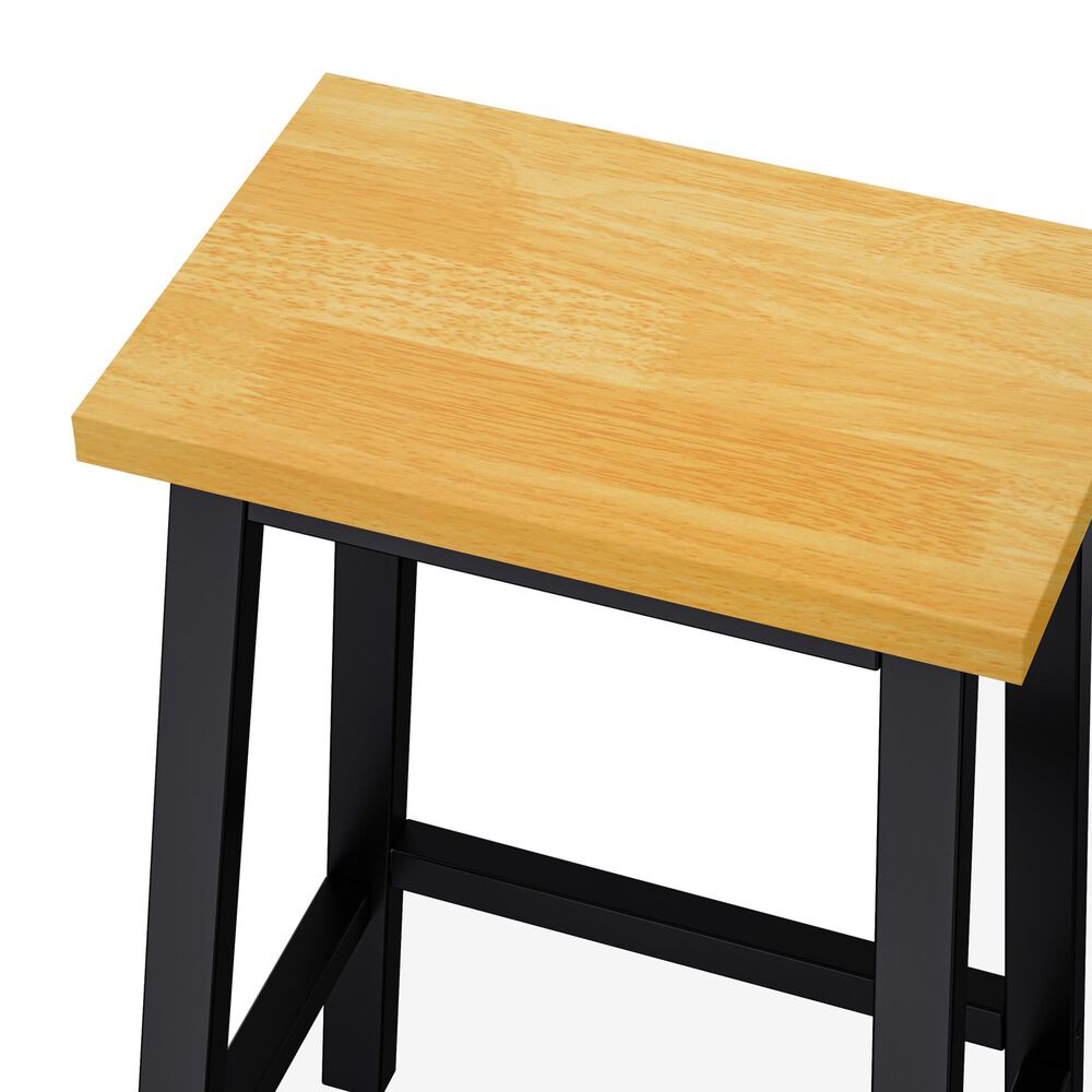 HOMLUX 25.6" Counter Stool in Light Brown and Black (Set of 2), , large