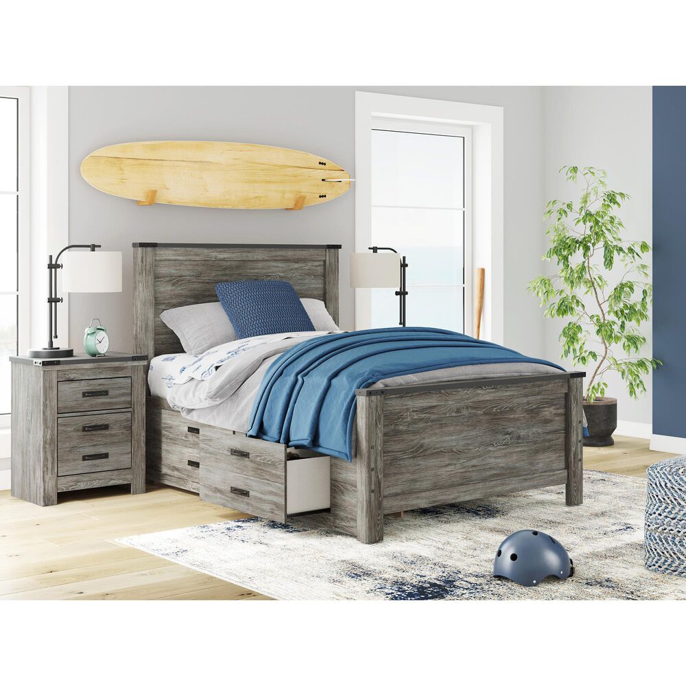 Ashley Frandern 2-Drawer Nightstand in Warm Gray, , large