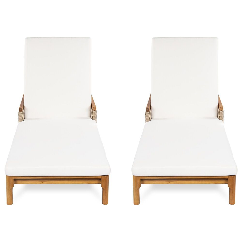 Hearth and Haven Outdoor Chaise Lounge in Beige (Set of 2), , large