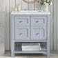 James Martin Vanities Breckenridge 30" Single Bathroom Vanity in Serenity Blue with 3 cm Ethereal Noctis Quartz Top and Rectangular Sink, , large
