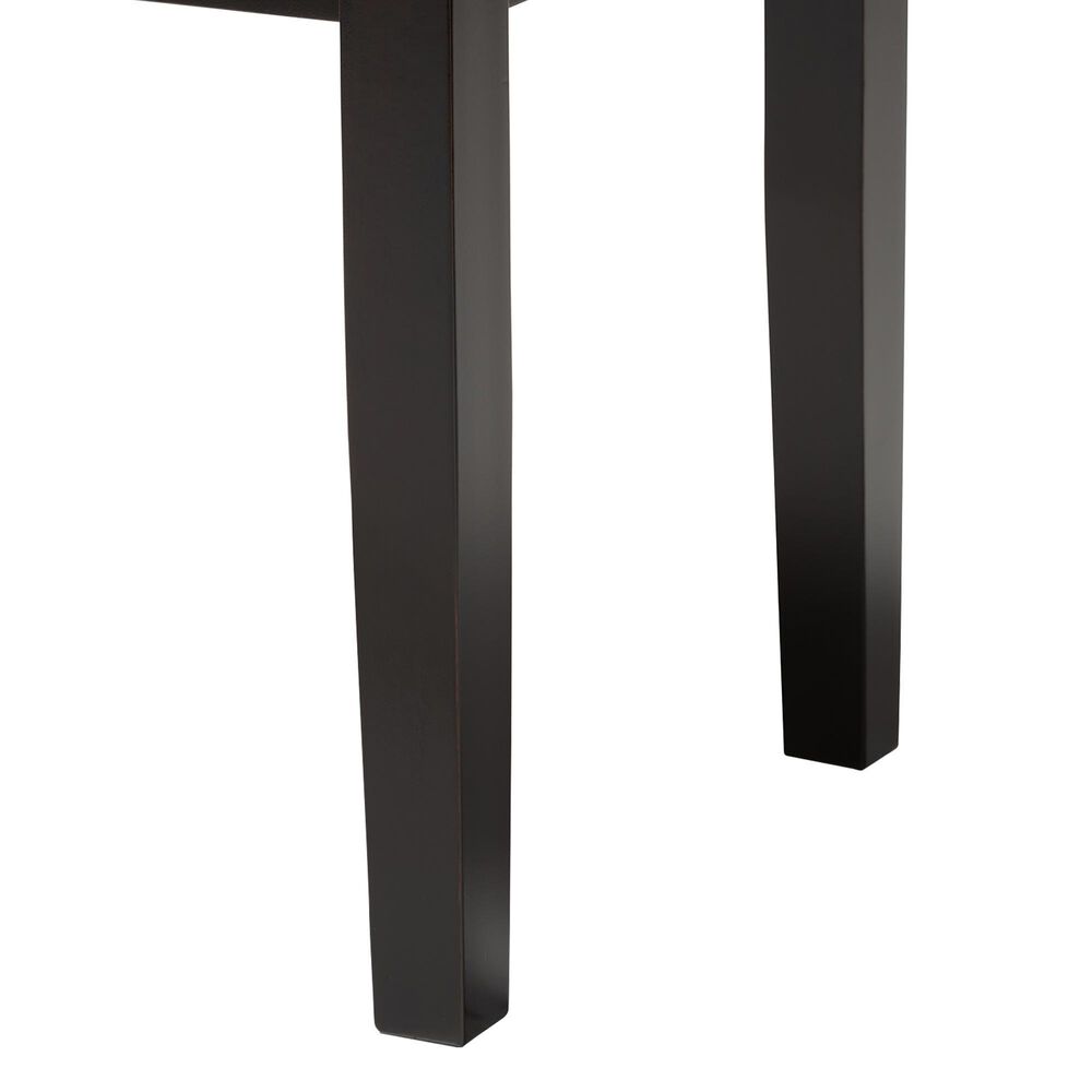 Baxton Studio Teresa Dining Bench with Grey Cushion in Dark Brown, , large