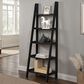 Linon Home Decor Acadia 5-Shelf Ladder Bookcase in Black, , large