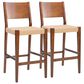 Linon Home Decor Cadence Bar Stool in Brown and Natural (Set of 2), , large