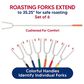 HIC Kitchen Extendable Roasting Forks in Multicolor (Set of 6), , large