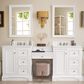 James Martin Vanities De Soto 82" Double Bathroom Vanity in Bright White with 3 cm Arctic Fall Solid Surface Top, , large