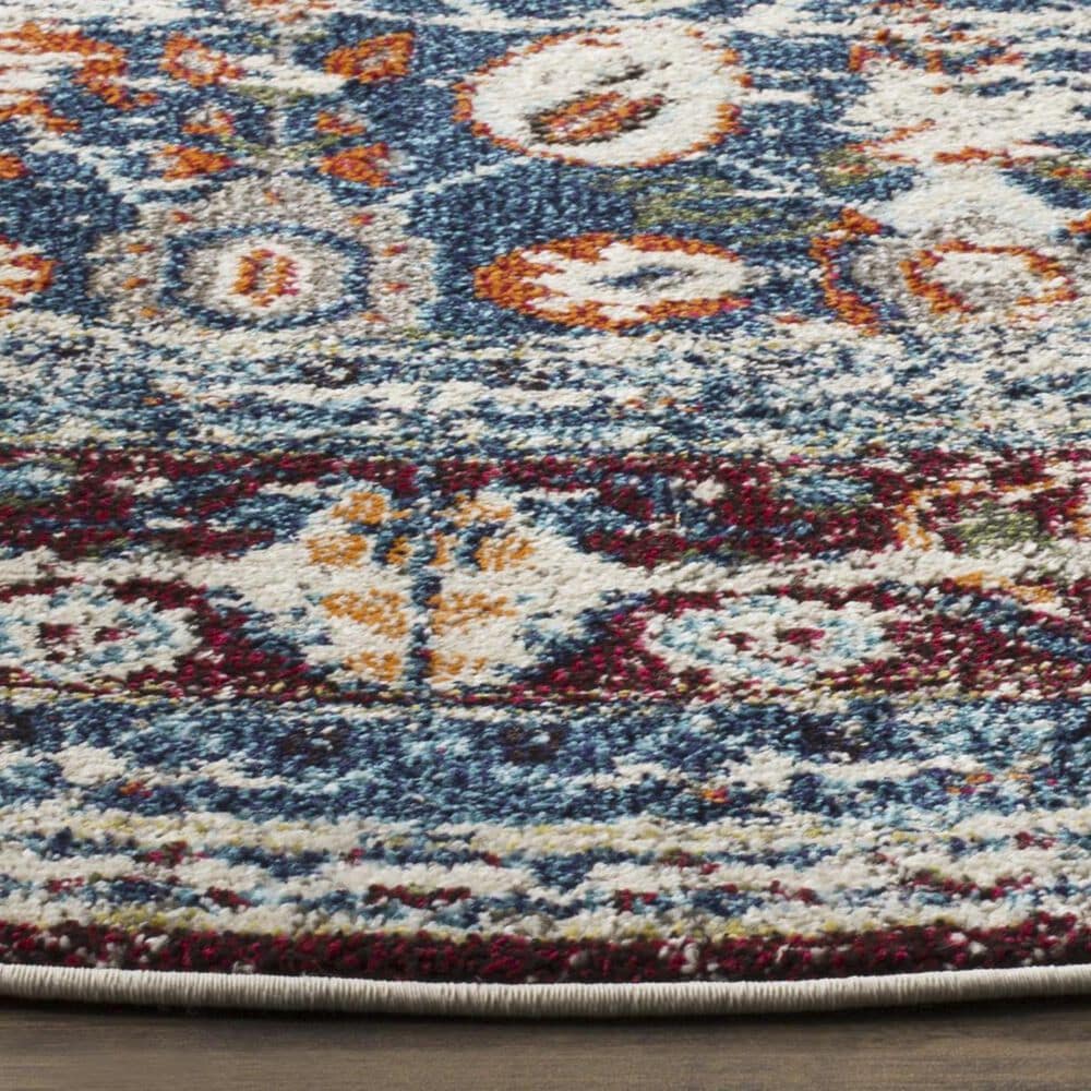 Safavieh Monaco MNC208M-5R 5&#39; x 5&#39;  Ivory/Blue Round Rug, , large