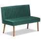 Baxton Studio Alvis 2-Piece Dining Nook Banquette Set with Green Velvet in Walnut Brown, , large