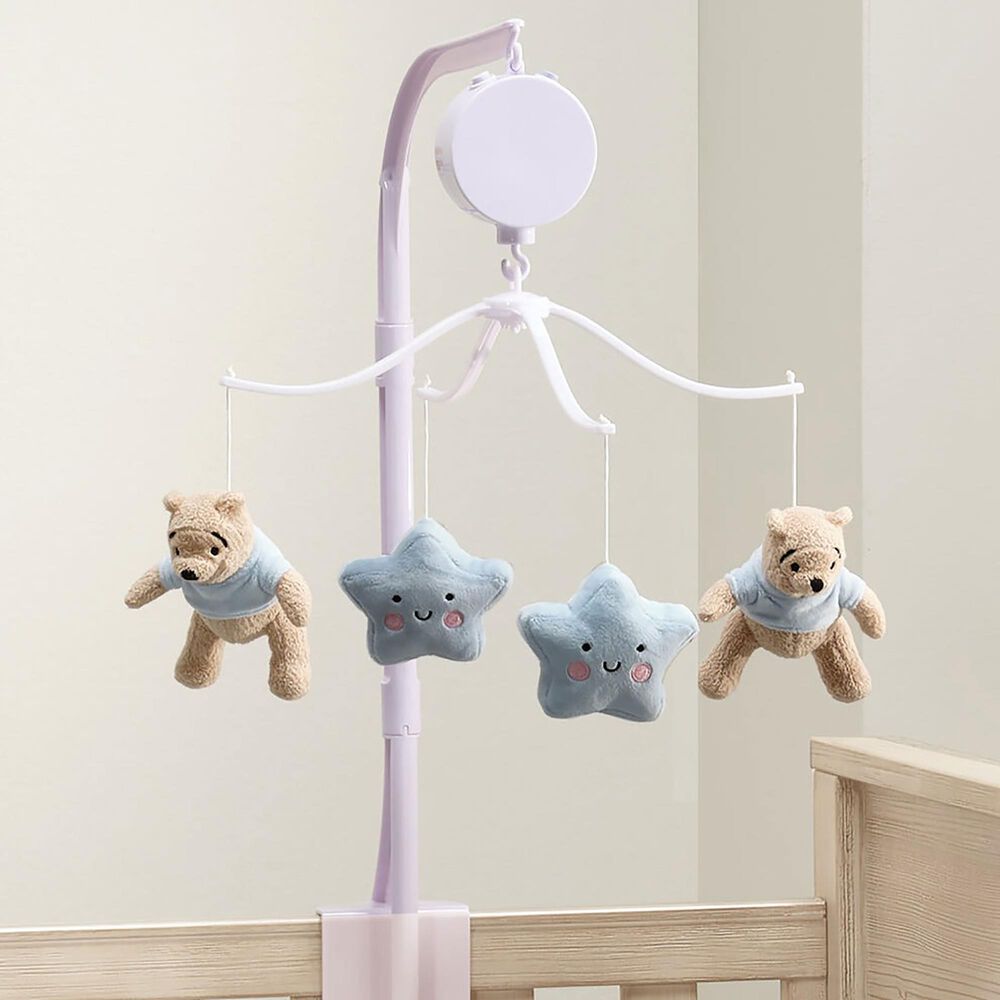 Lambs and Ivy Starlight Pooh Musical Baby Crib Mobile in Blue, Brown and Yellow, , large