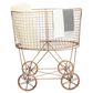 Creative Coop Metal Rolling Laundry Cart with Rack in Copper, , large