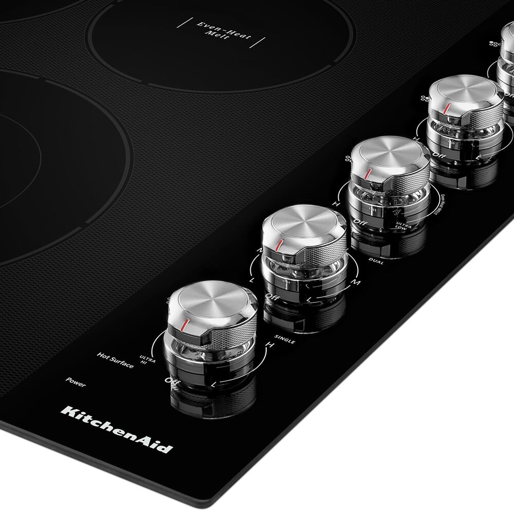 KitchenAid 2-Piece Kitchen Package with PrintShield Stainless Steel 30" Smart Electric Single Wall Oven and Black 30" Electric Cooktop, , large