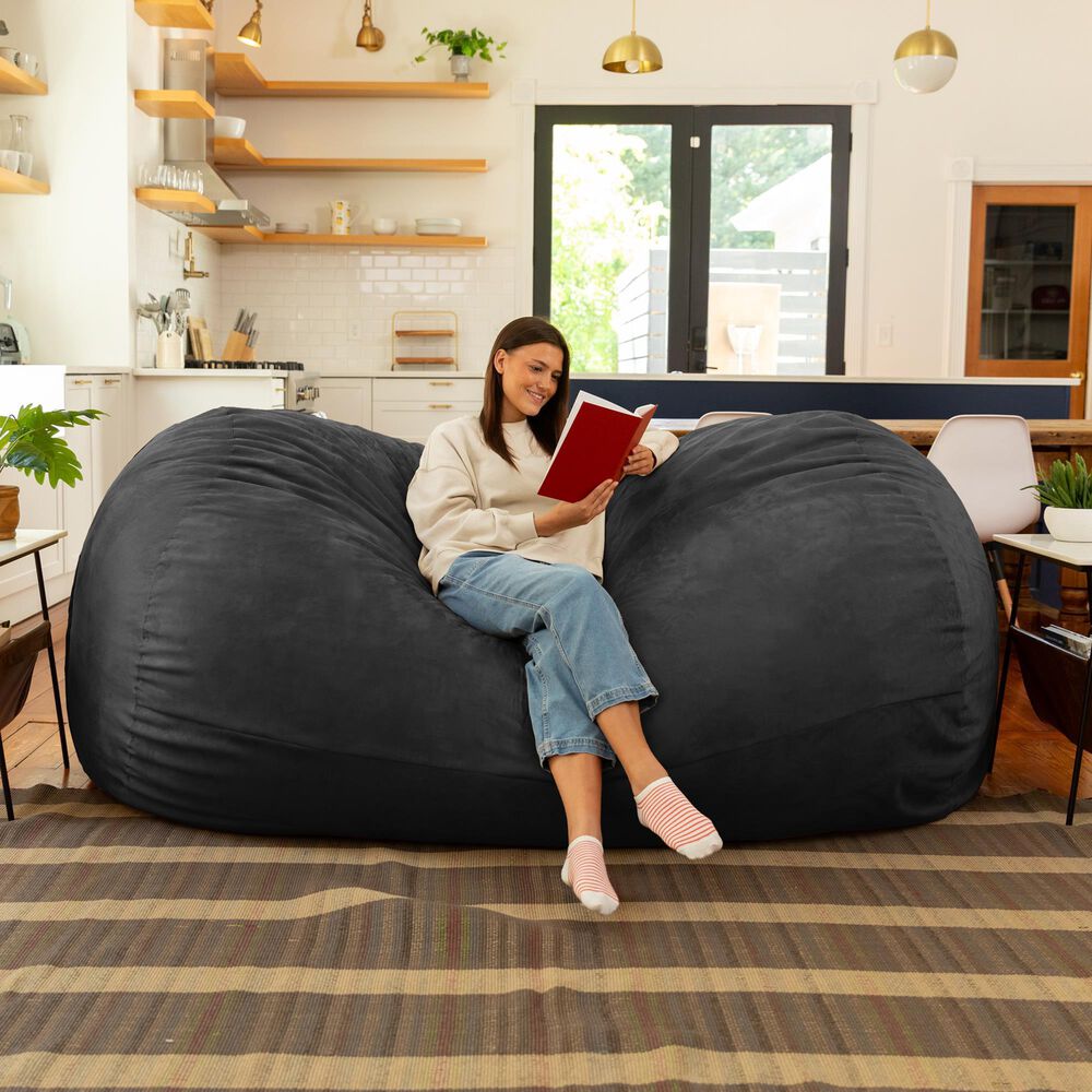 Jaxx 7&#39; Giant Bean Bag Sofa in Black, , large