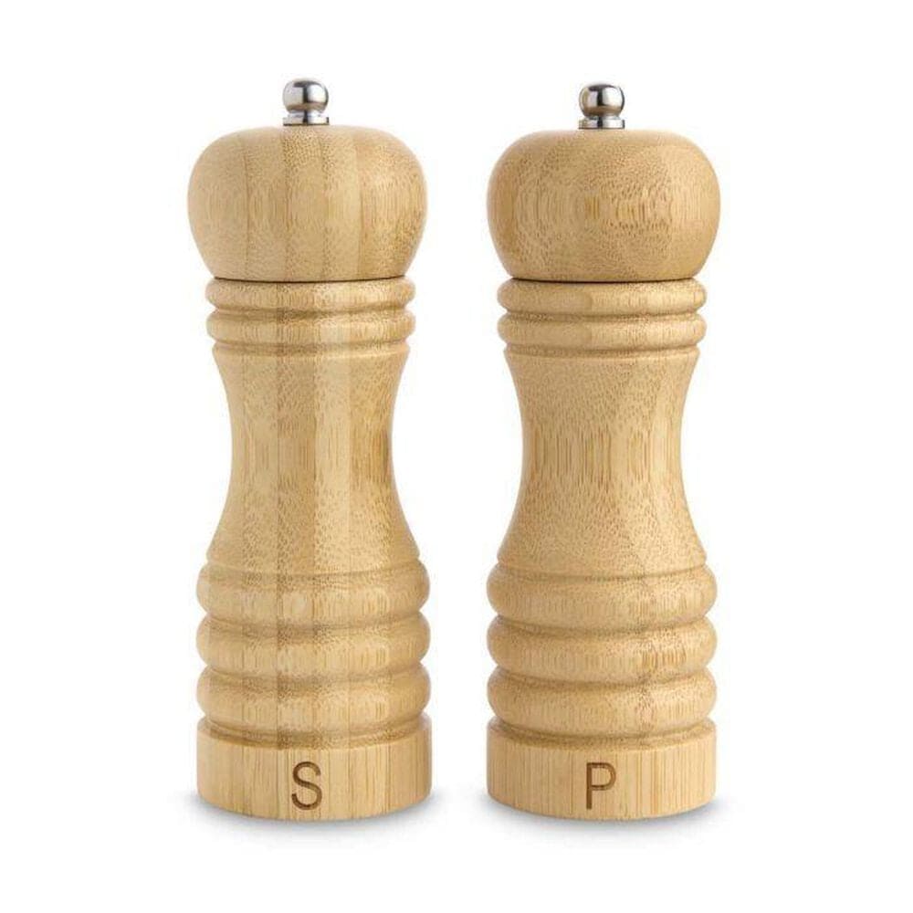 HIC Kitchen Salt and Peppermill with Grinder Set in Brown (Set of 2), , large
