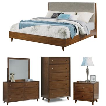 Flexsteel Ludwig 5-Piece Queen Bedroom Set in Walnut, , large