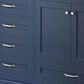 Lexora Home Dukes 80" Double Bathroom Vanity in Navy Blue with 2 cm White Quartz Top and Rectangular Sinks, , large