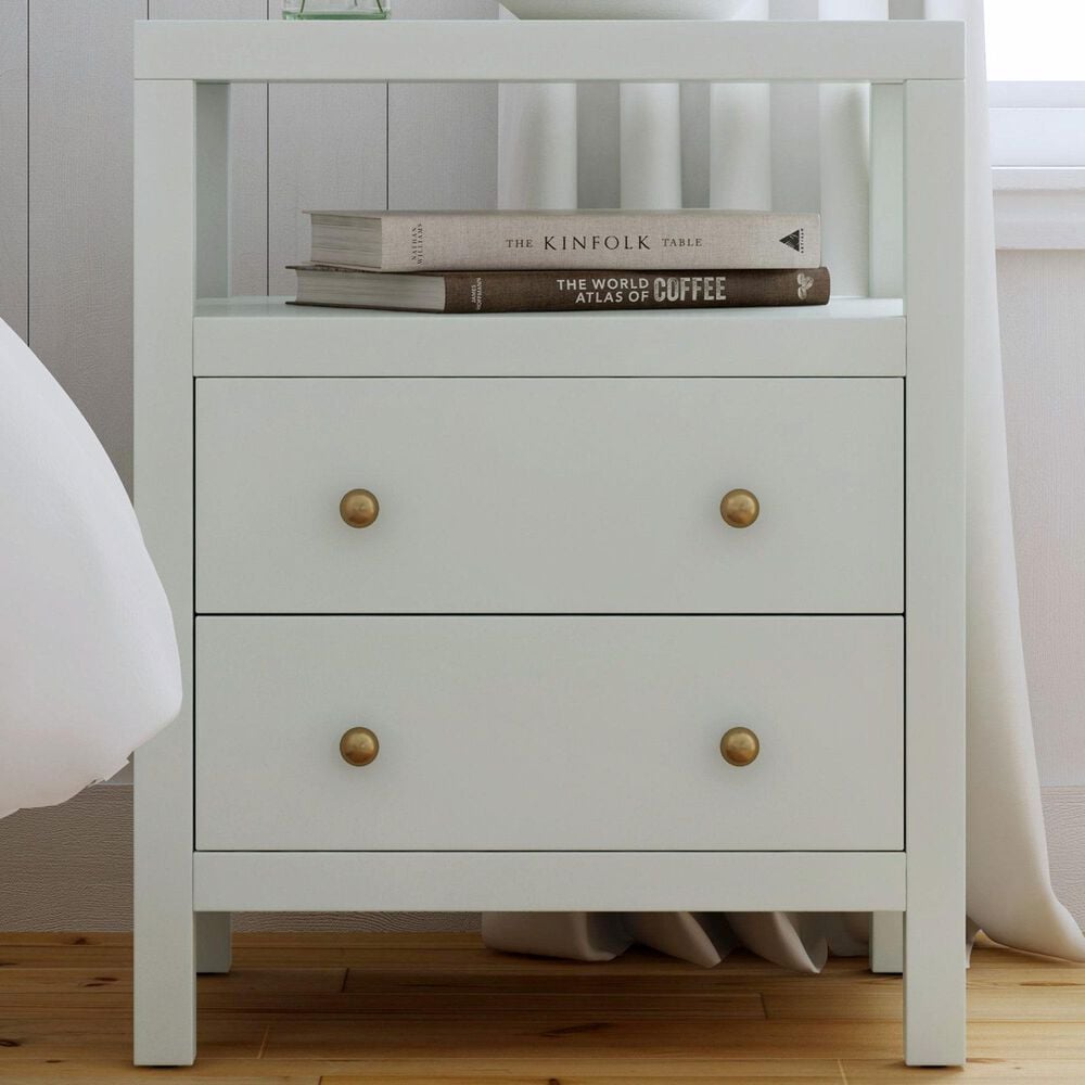 Butler Specialty Company Nora 2 Drawer Nightstand with Open Shelf in Sage Green, , large