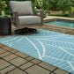 Ashley Hulsia 5" x 7" Ivory and Aqua Outdoor Rug, , large