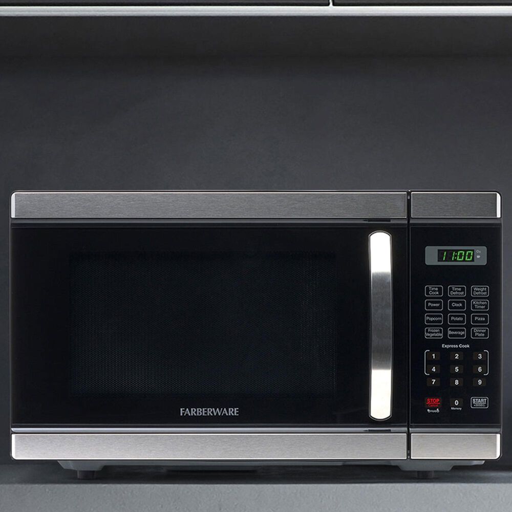 Faberware Professional 1.1 Cu. Ft. Microwave Oven in Stainless Steel, , large