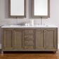 James Martin Vanities Chicago 72" Double Bathroom Vanity in White Washed Walnut with 3 cm White Zeus Quartz Top and Rectangular Sinks, , large