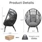 Hearth and Haven Outdoor Egg Chair with Black Frame in Gray, , large