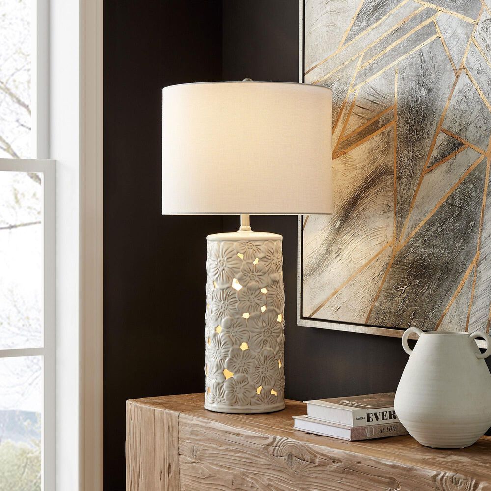 Lite Source Flora Table Lamp in White, , large