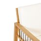 Hearth and Haven Outdoor Acacia Wood Club Chair with Beige Cushions and Slat Panel in Teak, , large