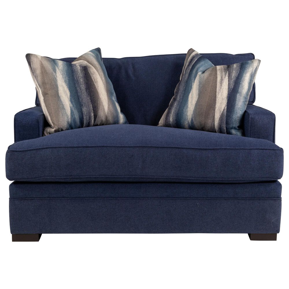 Moda Taurus Choices Chair and 1/2 in Derby Navy Blue with Pluma Plush Toss Pillows, , large