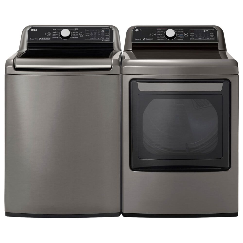 LG 5.5 Cu. Ft. Top Load Washer and 7.3 Cu. Ft. Electric Dryer Laundry Pair in Graphite, , large