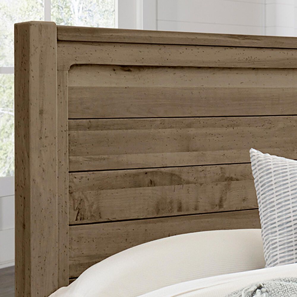 Viceray Collections Cool Rustic Queen Storage Plank Bed with Two Nightstands in Stone Grey, , large