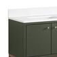37B Isadore 30" Single Bathroom Vanity Cabinet in Deep Olive Green and White Composite Stone Top and Backsplash, , large
