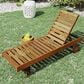 Noviland Patio Lounge Chair Chaise with Side Tray and Wheels in Natural, , large
