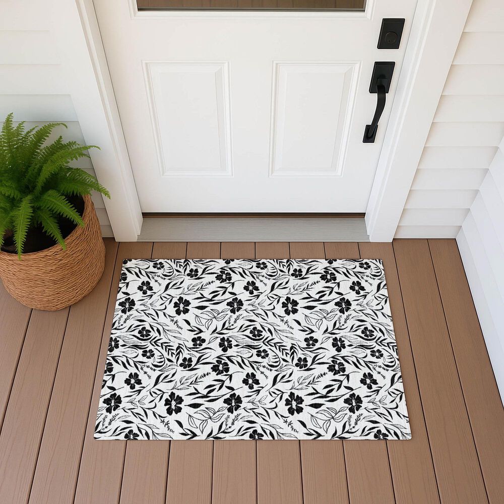 Dalyn Rug Company Soft Essentials Floral Ivory 1'8" x 2'6" Indoor/Outdoor Area Rug, , large