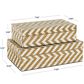 Maple and Jade 2-Piece Handmade Woven Zig Zag Storage Decorative Box Set in Matte Brown and Cream, , large
