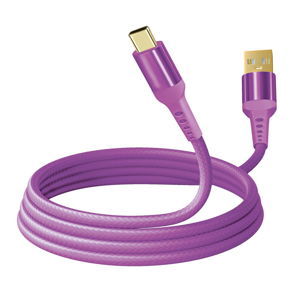 Pom Gear MaxCharge 24K 6" Shielded USB Type-C Cable in Purple, , large