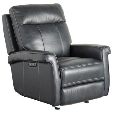 Bassett Mathews Power Glider Recliner with Power Headrest in Indigo, , large