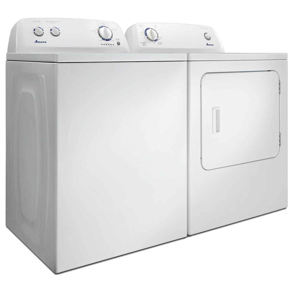 Amana 3.5 Cu. Ft. Top Load Washer and 6.5 Cu. Ft. Electric Dryer in White, , large