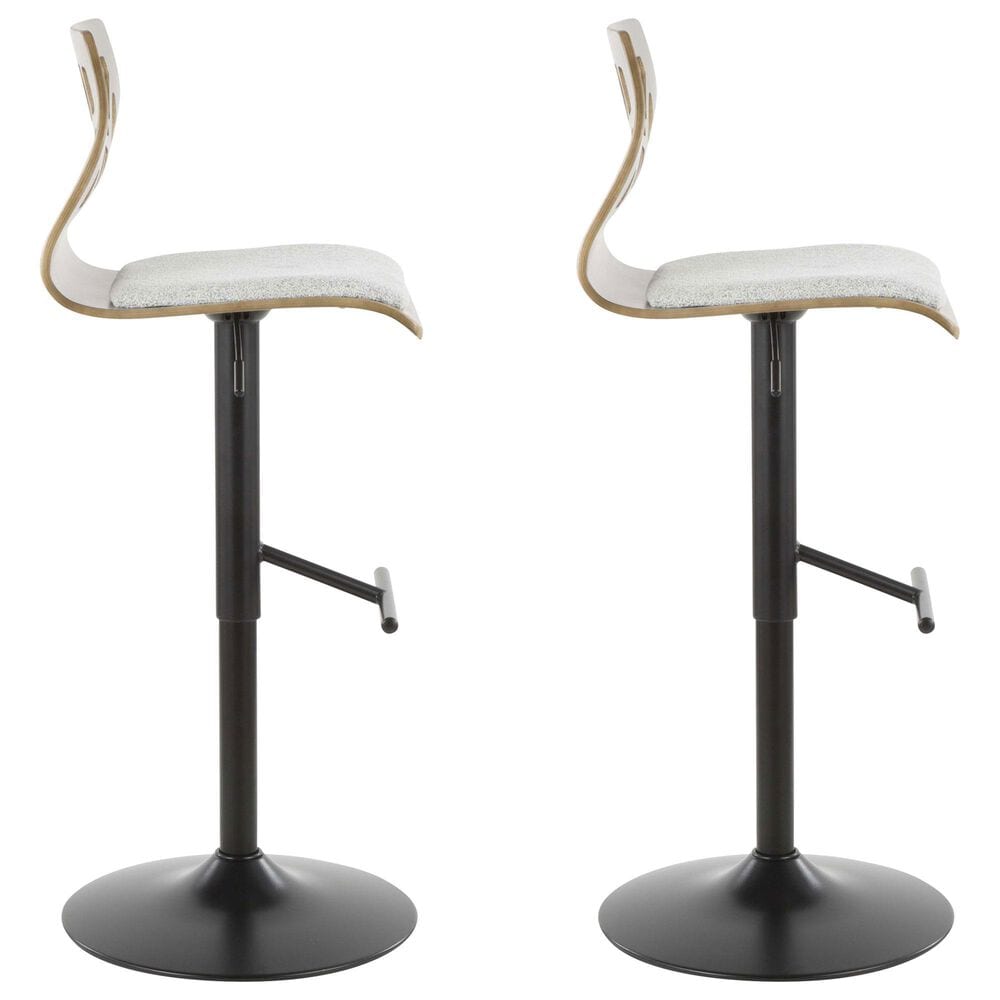 Lumisource Folia Swivel Barstool in Black and Light Grey &#40;Set of 2&#41;, , large