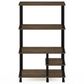 HOMLUX Turn-N-Tube 4-Tier Kitchen Storage Cart in Columbia Walnut and Black, , large