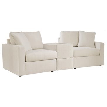Ashley Modmax 3-Piece Stationary Loveseat with Storage Console in Oyster, , large