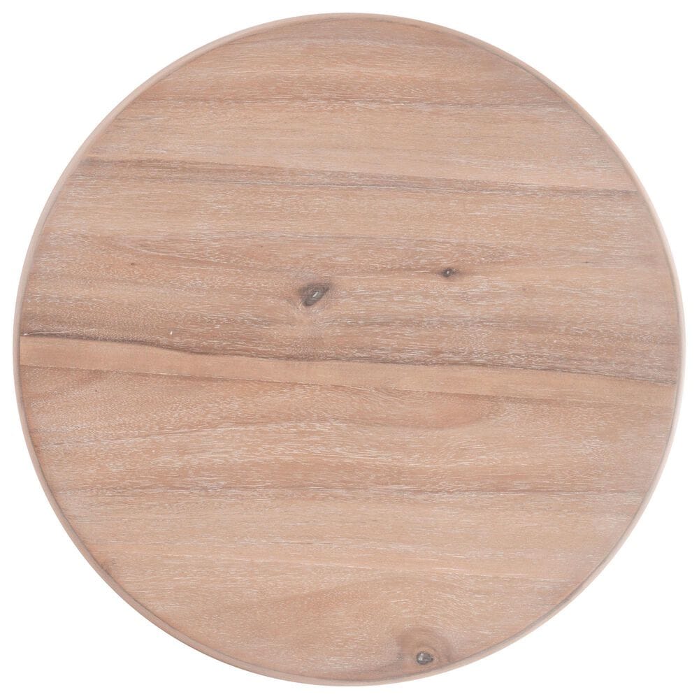 Linon Home Decor Stanton Round Side Table in Natural, , large