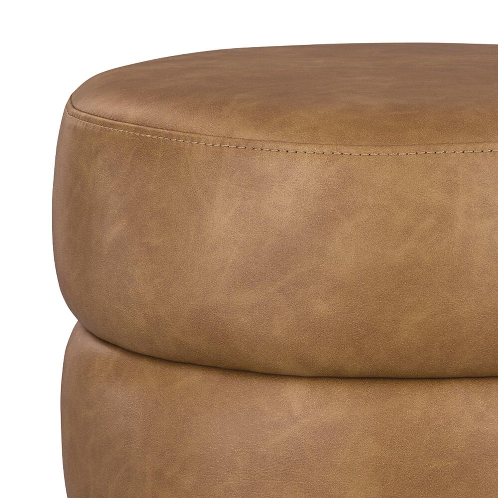 Ashley Ummi Swivel Accent Ottoman in Caramel, , large