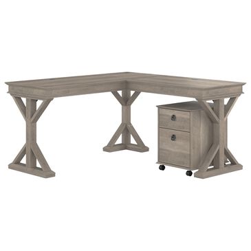 Bush Homestead 2-Piece L-Shaped Desk Set in Driftwood Gray, , large