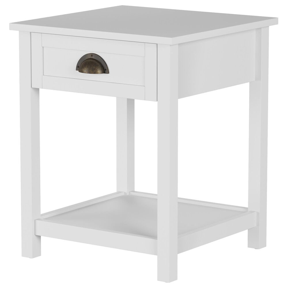 Timberlake 1-Drawer End Table in White, , large