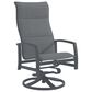 Tropitone Muirlands Padded High Back Swivel Rocker with Fog Bound Sling in Graphite, , large