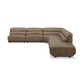 Kuka Home 5-Piece Leather Sectional in Sand, , large