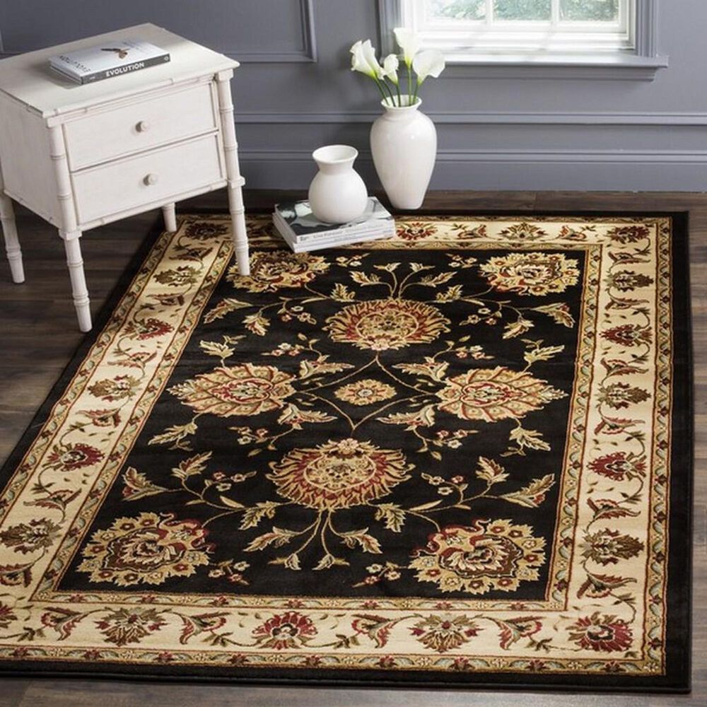Safavieh Lyndhurst LNH555 4&#39; x 6&#39; Black and Ivory Area Rug, , large
