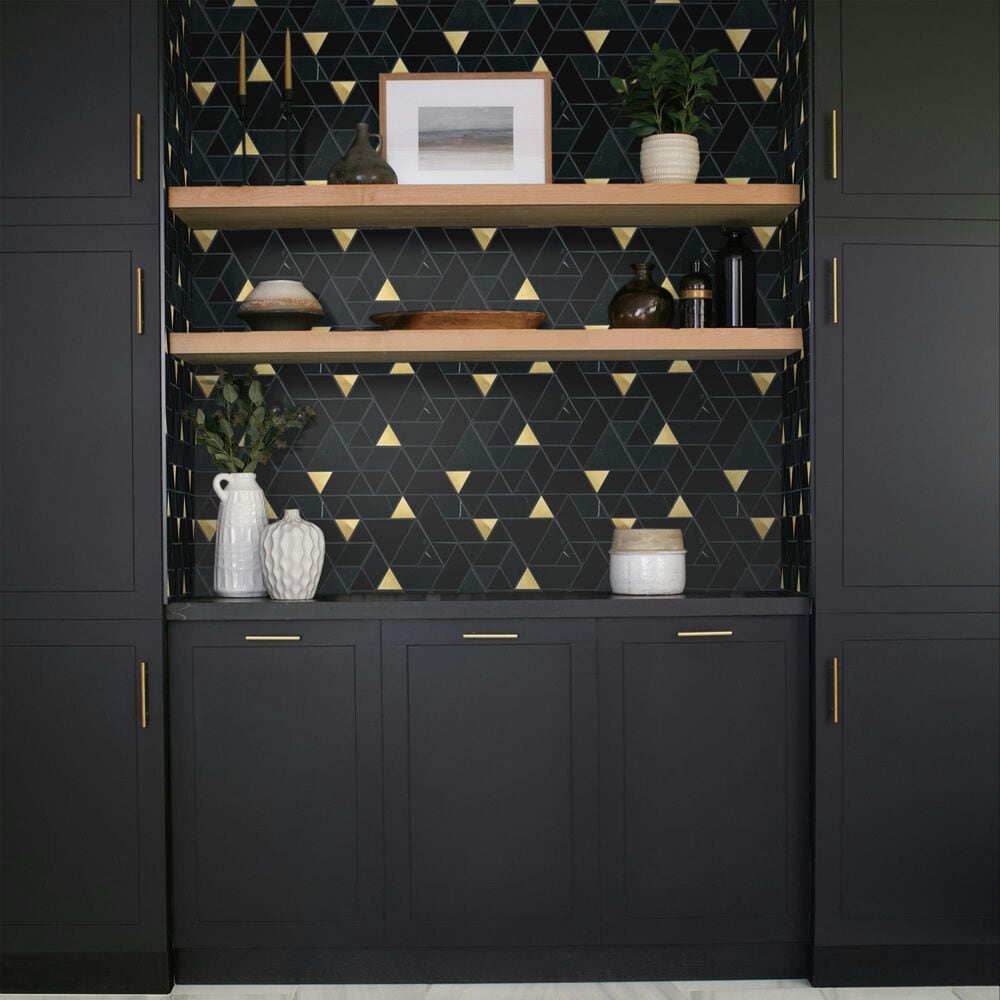 Dal-Tile Pietra Divina Nero Marquina Black Blend Spectrum Mosaic Tile, , large