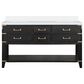 Lexora Home Norwalk 60" Double Bathroom Vanity in Black Oak with White Quartz Top and Rectangular Sinks, , large