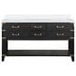 Lexora Home Norwalk 60" Double Bathroom Vanity in Black Oak with White Quartz Top and Rectangular Sinks, , large