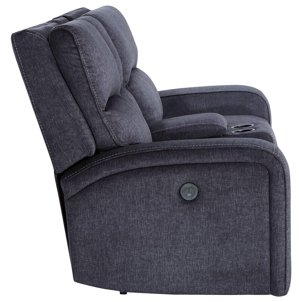 Steve Silver Lovell Power Console Loveseat in Charcoal, , large