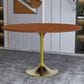 Leisuremod LeisureMod Verve Collection 48 Round Dining Table, Brushed Gold Base with Cognac Brown MDF Top, , large